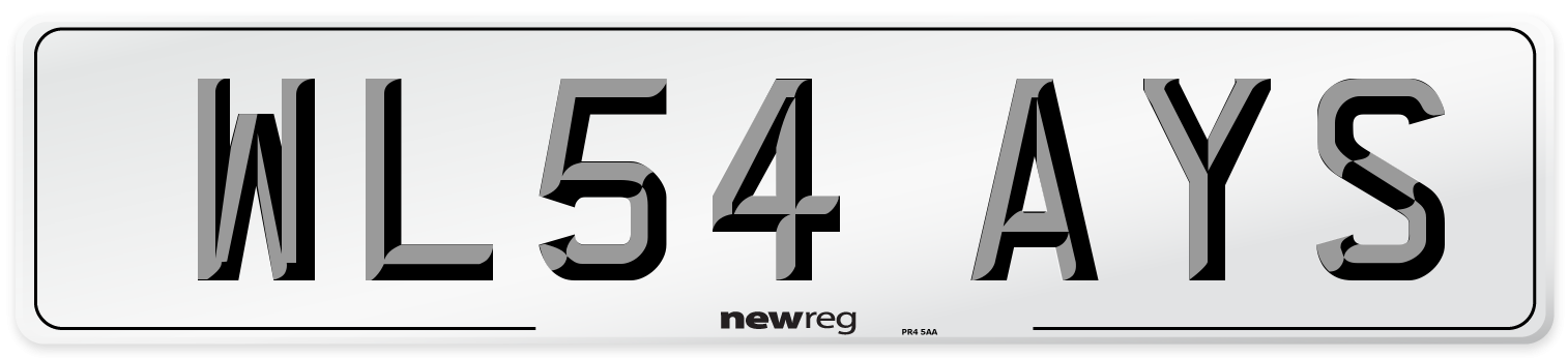 WL54 AYS Number Plate from New Reg